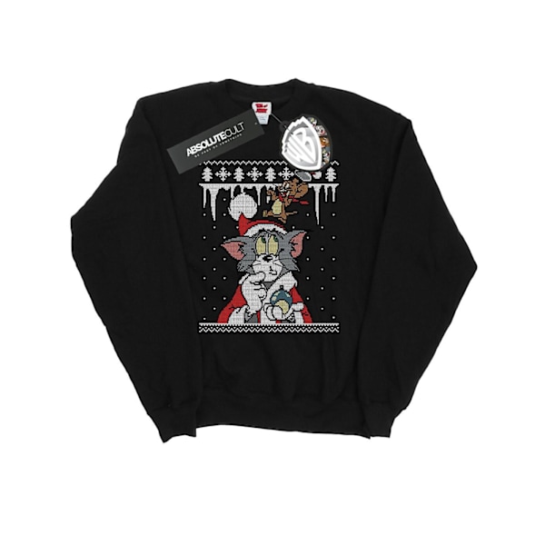 Tom And Jerry Herr Jul Fair Isle Sweatshirt M Svart Black M