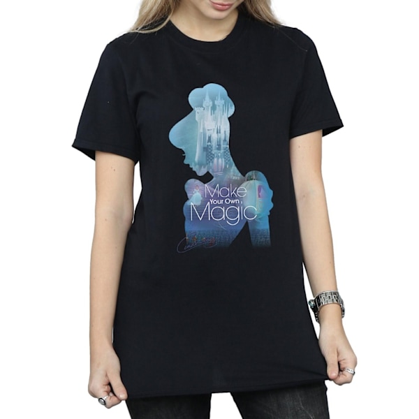 Disney Princess Dam/Damer Askungen Fylld Silhuett Bomull Boyfriend T-Shirt XXL Svart Black XXL