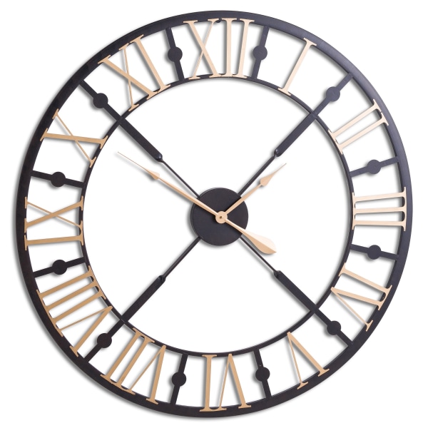 Hill Interiors Skeleton Wall Clock One Size Svart/Guld Black/Gold One Size