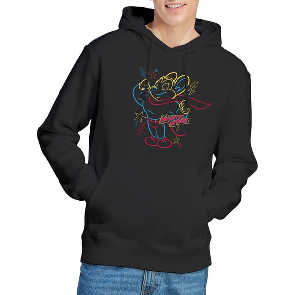 Mighty Mouse Herr Hero Neon Hoodie M Svart Black M