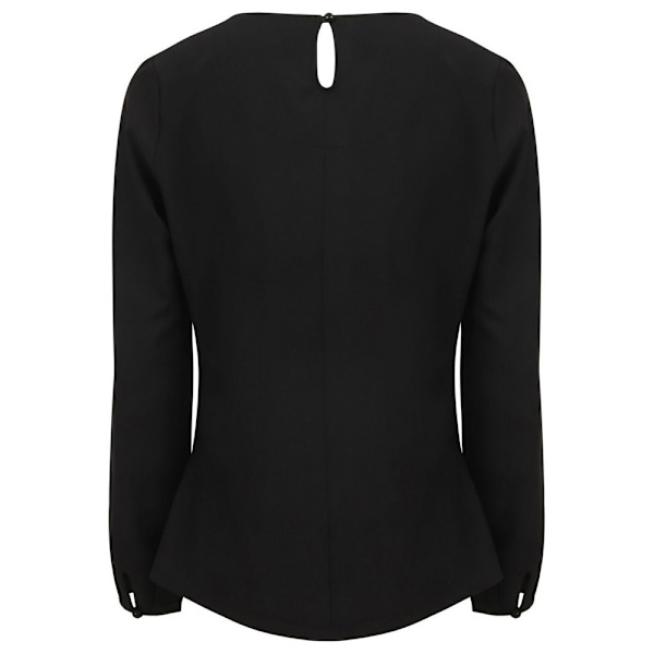 Henbury Dam/Damer Garn Plisserad Framtill Långärmad Blus XS B Black XS
