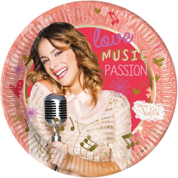Violetta Love Music Passion Partytallrikar (8-pack) One Size M Multicoloured One Size
