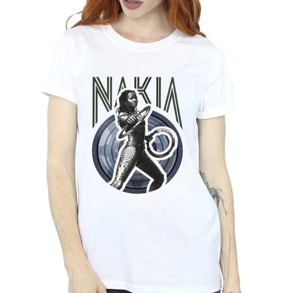 Marvel Dam Wakanda Forever Nakia Shield Bomulls Boyfri Black XXL