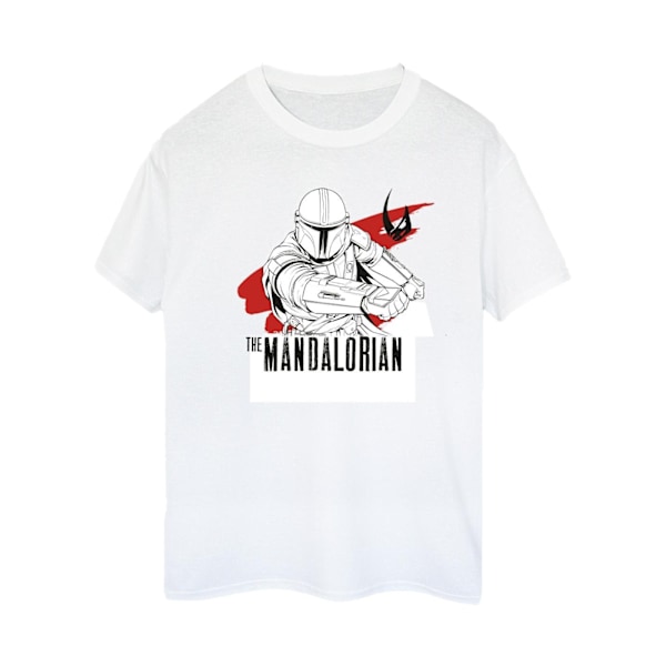 Star Wars Dam/Damer The Mandalorian Mando Shoots Bomullspojke White 3XL