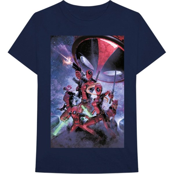 Deadpool Unisex Adult Family T-Shirt XXL Marinblå Navy Blue XXL
