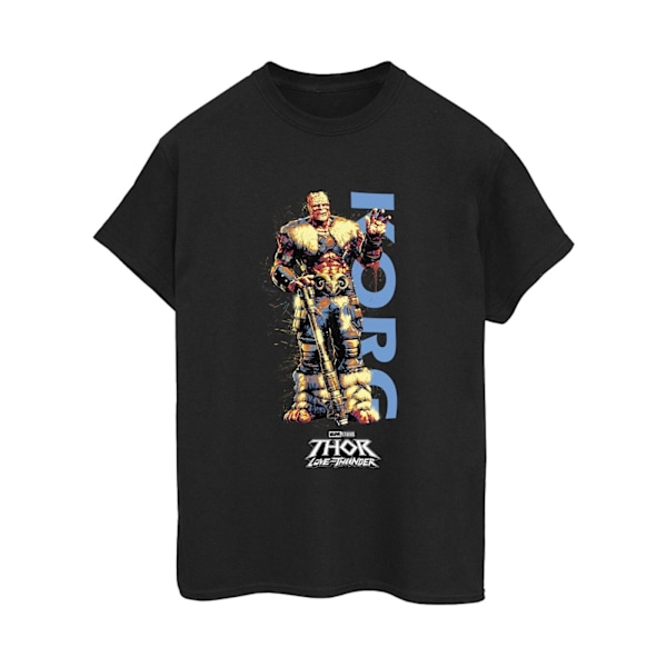 Marvel Dam/Kvinnor Thor Love And Thunder Korg Wave Bomull Pojkvän Black XL