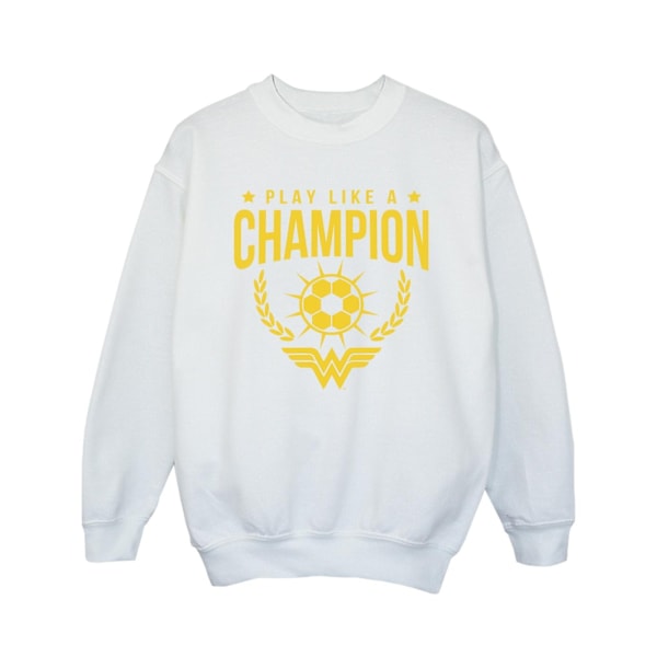 DC Comics Girls Wonder Woman Spela som en mästare Sweatshirt 12 White 12-13 Years