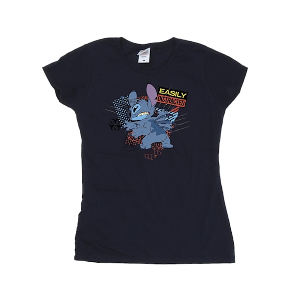 Disney Dam/Kvinnor Lilo Och Stitch Lätt Distraherad Bomull T-shirt Navy Blue M