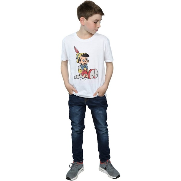 Pinocchio Boys Classic Cotton T-Shirt 5-6 år Vit White 5-6 Years