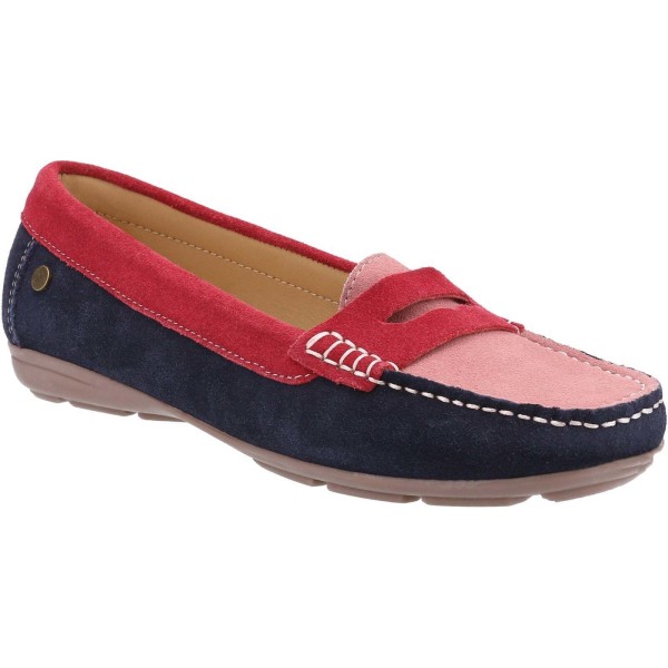 Hush Puppies Dam/Dam Margot Suede Loafers 8 UK Röd/Rosa/N Red/Pink/Navy 8 UK