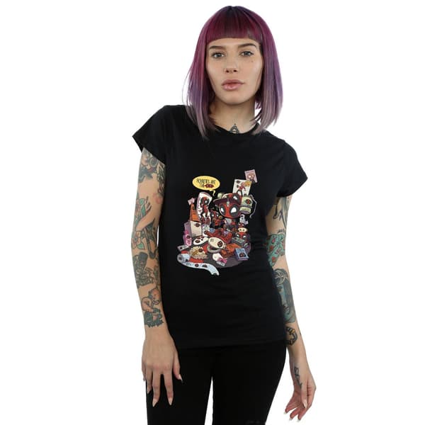 Marvel Dam Deadpool Merchandise Royalties T-shirt i bomull Black M
