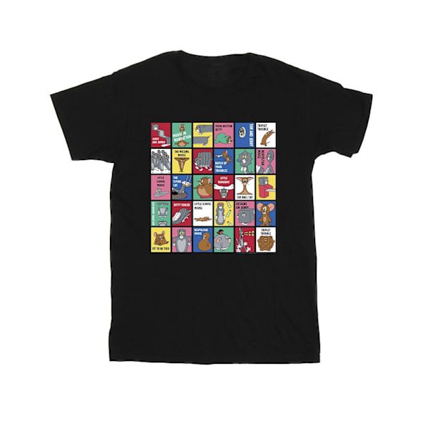 Tom And Jerry Boys Grid Squares T-Shirt 3-4 år Svart Black 3-4 Years