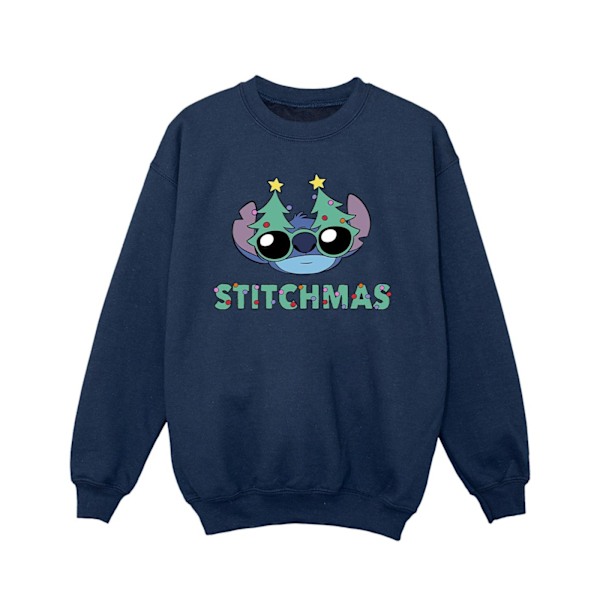 Disney Girls Lilo & Stitch Stitchmas Glasögon Sweatshirt 12-13 Y Navy Blue 12-13 Years