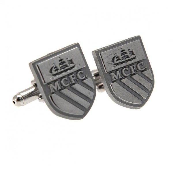 Manchester City FC Chrome Manschettknappar One Size Silver Silver One Size
