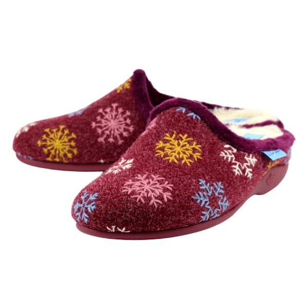 Lunar Dam/Dam Juniper Snowflake Tofflor 7 UK Burgundy Burgundy 7 UK