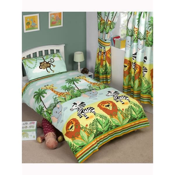 Bedding & Beyond Jungle-Tastic Påslakanset Junior Blå/Grön Blue/Green/Yellow Junior
