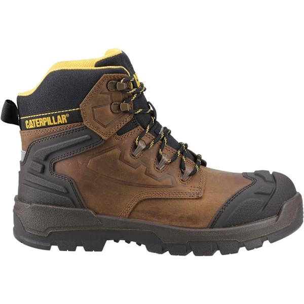 Caterpillar Striver XL 6 Säkerhetsstövlar i Läder för Män, Storlek 9 UK, Mörk Be Dark Beige/Black/Yellow 9 UK