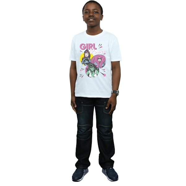 Marvel Comics Boys Girl Power T-shirt 7-8 år Vit White 7-8 Years