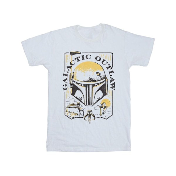 Star Wars: The Book Of Boba Fett Mens Galactic Outlaw Distress White 4XL