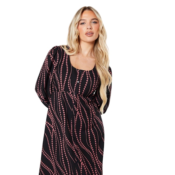 Dorothy Perkins Dam/Kvinnor Prickig Scoop Neck Petite Skjorta Klänning D Black 12 UK