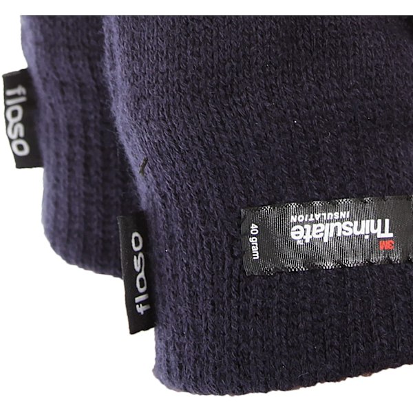 FLOSO Thinsulate Termiska Fingerlösa Handskar för Herrar (3M 40g) One Si Navy One Size Fits All