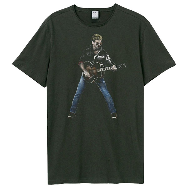 Amplified Unisex Adult Stripped Back George Michael T-Shirt M C Charcoal M