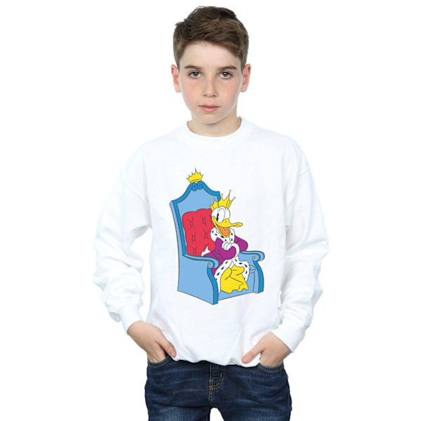 Disney Boys Donald Duck King Donald Sweatshirt 12-13 år Vit White 12-13 Years