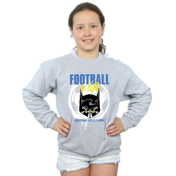 DC Comics Girls Batman Football is Life Sweatshirt 9-11 år S Sports Grey 9-11 Years