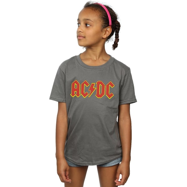 AC/DC Flicktröja med Logotyp i Bomull 12-13 År Kolgrå Charcoal 12-13 Years