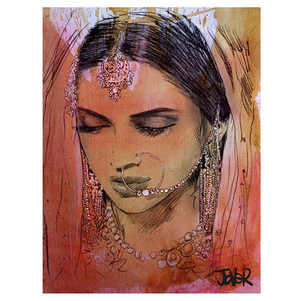 Loui Jover Asha Poster 80cm x 60cm Rosa/Orange/Svart Pink/Orange/Black 80cm x 60cm