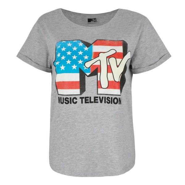 MTV Americana T-shirt dam/dam M Grå Marl Grey Marl M