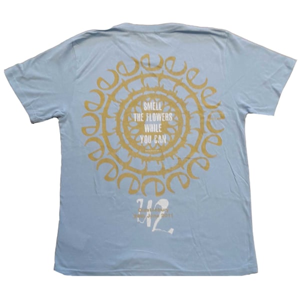 U2 Unisex Vuxen Glastonbury 2011 Lukta Blommor Baktryck C Light Blue M