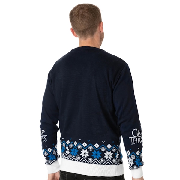 Game Of Thrones Unisex Vuxen Stark Stickad Jultröja S B Blue/White S