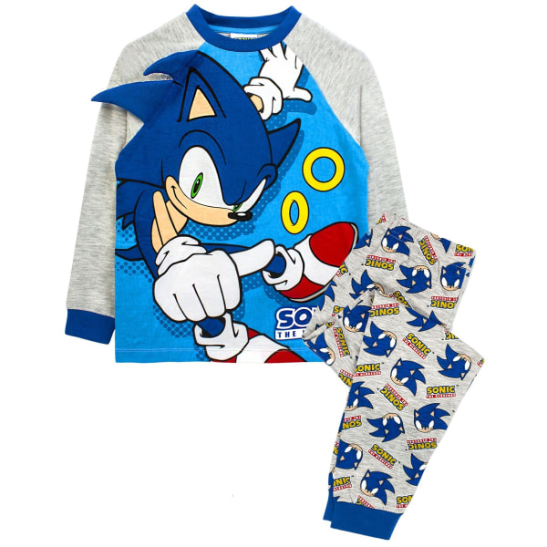 Sonic The Hedgehog Barn/Barn Spikar 3D Pyjamas Set 7-8 År Grey/Blue 7-8 Years