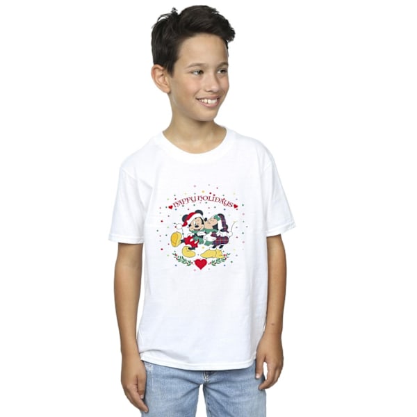 Disney Boys Mickey Mouse Mickey Minnie Jul T-Shirt 3-4 År White 3-4 Years