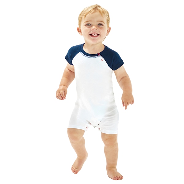 Babybugz Baby Baseball Bodysuit 12-18 månader Vit/Marin/Röd White/Navy/Red 12-18 Months