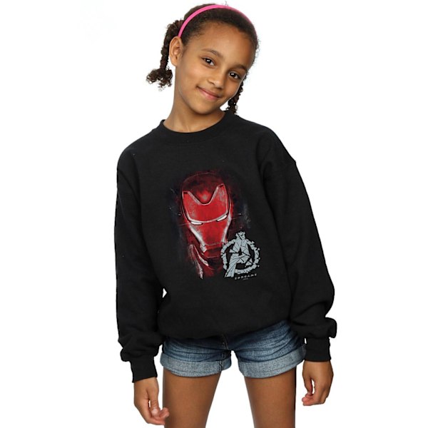 Marvel Girls Avengers Endgame Iron Man Borstad Sweatshirt 7-8 år Black 7-8 Years