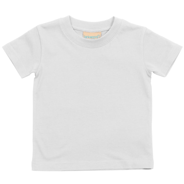 Larkwood Baby/Childrens Crew Neck T-Shirt / Schoolwear 6-12 Whi White 6-12