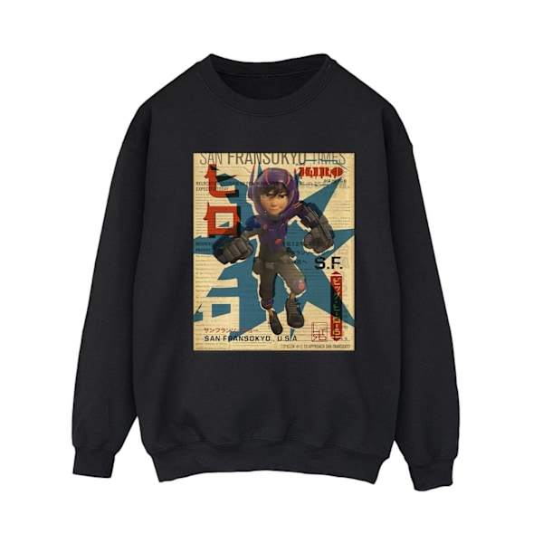 Disney Dam/Kvinnor Big Hero 6 Baymax Hiro Tidnings-Sweatshirt Black XL