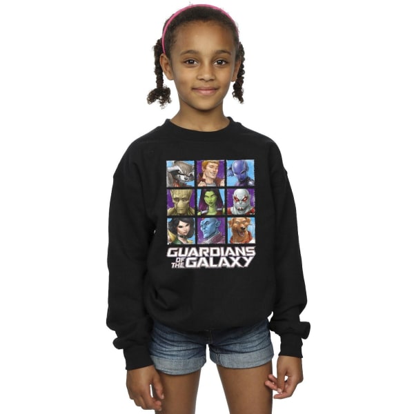 Guardians Of The Galaxy Girls Character Squares Sweatshirt 9-11 Black 9-11 Years