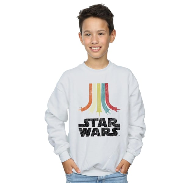 Star Wars Retro Rainbow Sweatshirt för pojkar 7-8 år Vit White 7-8 Years