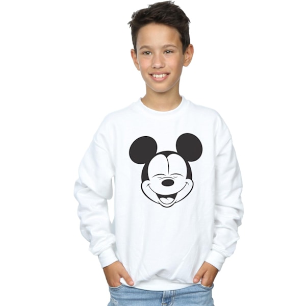 Disney Boys Mickey Mouse Sweatshirt med stängda ögon 9-11 år Vit White 9-11 Years