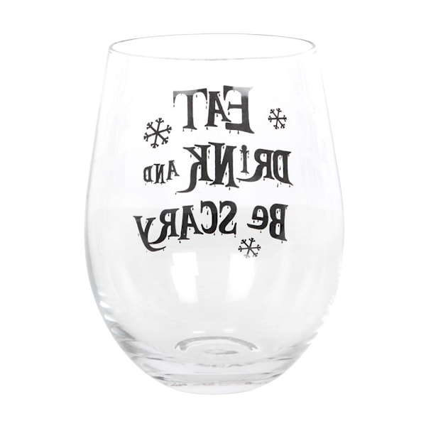 Something Different Eat, Drink & Be Scary Stjälkfri Vinglas O Black/Clear One Size