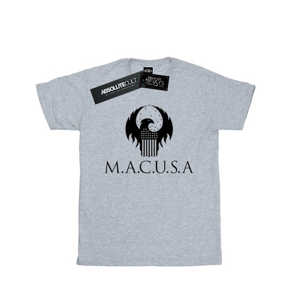 Fantastiska vidunder Kvinnors/Damers MACUSA Logo Bomull Pojkvän T-S Sports Grey M