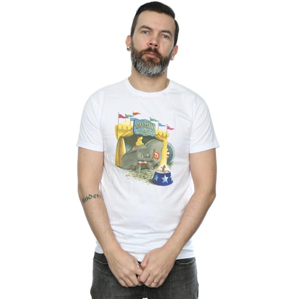 Disney Mens Dumbo Circus T-Shirt L Vit White L
