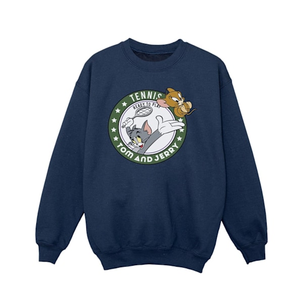 Tom And Jerry Girls Tennis Ready To Play Sweatshirt 7-8 År N Navy Blue 7-8 Years