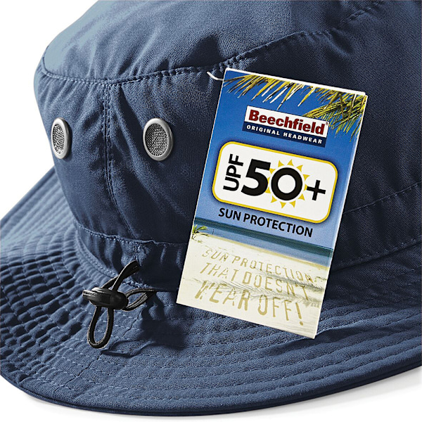 Beechfield Summer Cargo Bucket Hat / Huvudbonad (UPF50-skydd Navy One Size