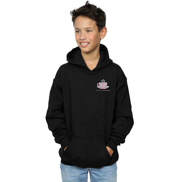 Friends Boys Coffee Cup Breast Print Hoodie 9-11 år Svart Black 9-11 Years