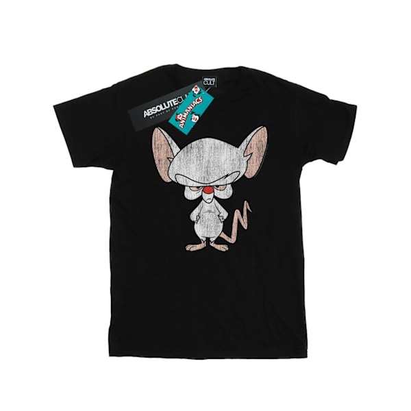 Animaniacs Dam/Damer The Brain Klassisk Pose Bomull Pojkvän Black XL