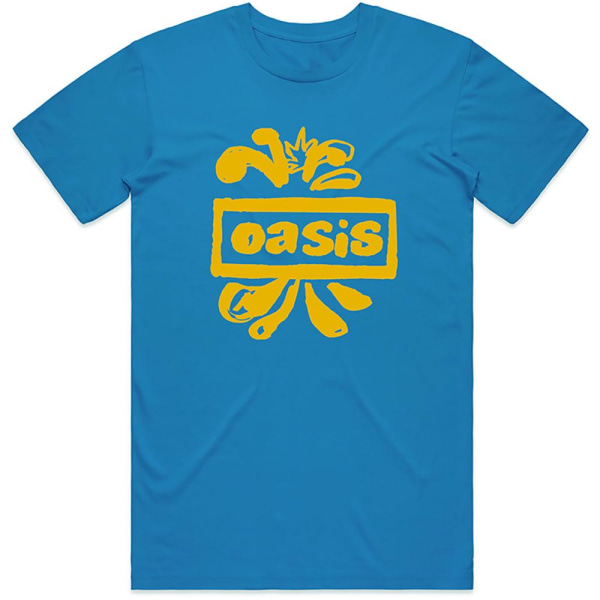 Oasis Unisex T-shirt med logotyp för vuxna XL Safirblå Sapphire Blue XL